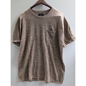 Abercrombie Fitch Mens XL Brown Long Length Pocket Relaxed Essential T-Shirt